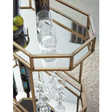 Signature Ashley Daymont Glam Bar Cart for Entertaining