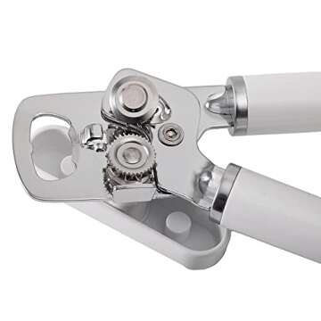 KitchenAid Classic Multifunction Can Opener and Bottle Opener Easy to Use, Razor Sharp Stainless Steel Cutting Wheel, Soft Ergonomic Handles, White