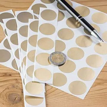 Sustainable Greetings Juvale Gold Scratch-Off Stickers 510 Pack