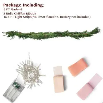 Artificial Norfolk Pine Garland for Christmas Decorations, Realistic Faux Greenery Garlands with Pine Cone for Holiday Mantle Stair Indoor Outdoor Decor