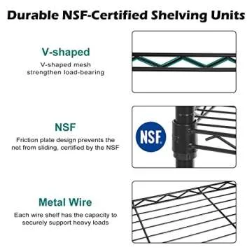 WDT NSF Certified Storage Shelves on Wheels, Heavy Duty Metal Shelves for Storage with Adjustable Stand, 6-Tier Wire Shelving Unit for Garage Pantry Kitchen Shelf Rack, 47" D x 17" W x 80" H