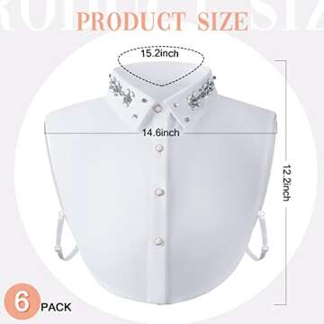 SATINIOR Women's Fake Collar Detachable Dickey Collar Faux False Collar Polka Dots Half Shirts Blous...
