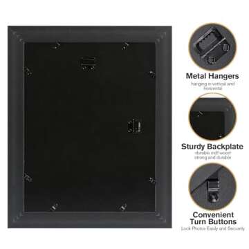 Splinterix 11x14 Gold Picture Frame, Photo Frame for Wall or Tabletop Display, 2 Pack Ornate Vintage Picture Frames with Real Glass, Display Poster 8x10 with Mat or 11x14 without Mat for Antique Déco