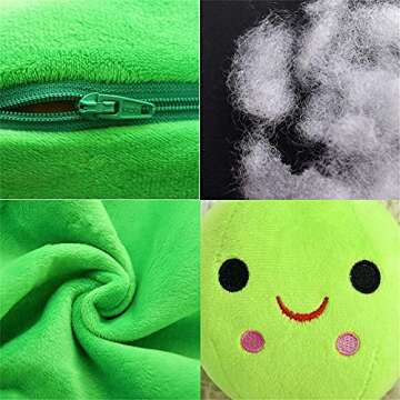 Giant Peas in A Pod Plush Toy - Cute Plush Pea Pillow