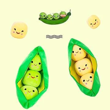 Giant Peas in A Pod Plush Toy - Cute Plush Pea Pillow