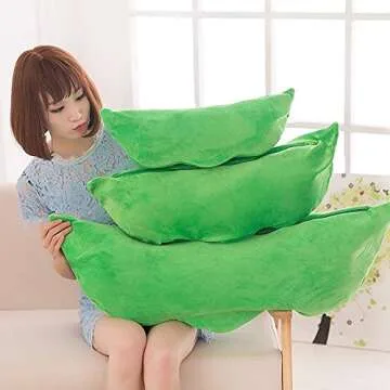 Giant Peas in A Pod Plush Toy - Cute Plush Pea Pillow