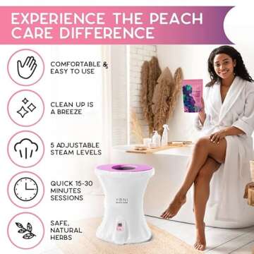 Yoni V-Pot Kit, Electric Steaming Seat for Women with Steaming Herbs - Supports Healthy Ph Balance, Menstrual Support, Postpartum Care, Cleanse Vaginal Odor and Dryness - Feminine Care Product