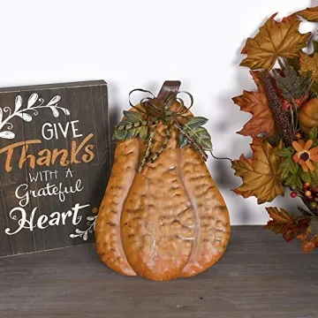 YK Decor Metal Pumpkin for Fall Halloween Thanksgiving