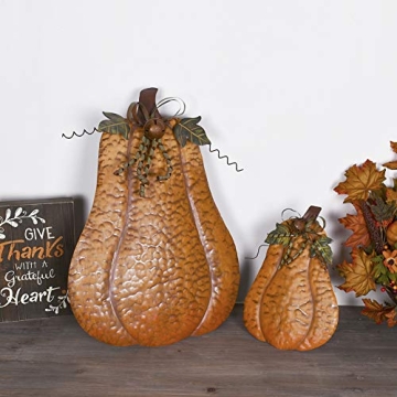 YK Decor Metal Pumpkin for Fall Halloween Thanksgiving