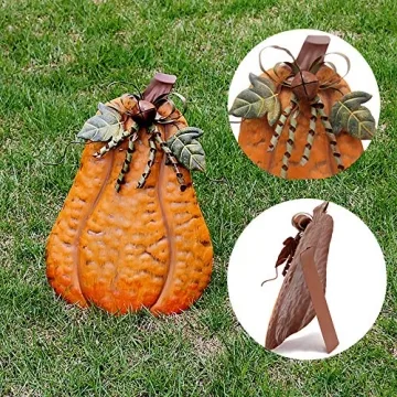 YK Decor Metal Pumpkin for Fall Halloween Thanksgiving