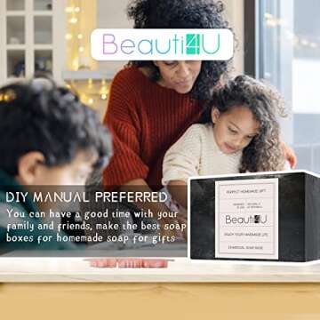 BEAUTI4U 2LB Soap Base - Charcoal Soap Making Supplies with Soap Making Kit - Melt and Pour Soap Base - Melt and Pour Soap Kit - Organic Soap Base for Soap Making (Original)