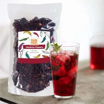 RICO Dried Hibiscus Flowers 4 oz - Natural Floral Delight
