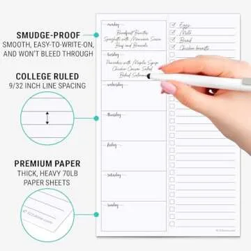 321Done Weekly Plan with Checklist Notepad – 50 Sheets (5.5x8.5) Small – Made in USA - Two Column, Minimalist To-Do Planning Memo Pad, Simple Planner Schedule Inserts Monday Start