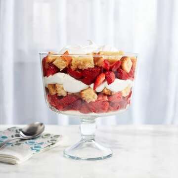 Libbey, 1-piece Set Selene Footed Glass Trifle Bowl, 9-inch, 96 oz, Clear