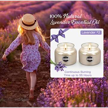 3 Pack Scented Candles Gifts for Women, Amber Retro Aromatherapy Candles for Home Scented, Christmas Gifts Set Soy Wax Lavender Candle for Birthday Valentine Holiday