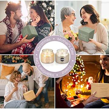 3 Pack Scented Candles Gifts for Women, Amber Retro Aromatherapy Candles for Home Scented, Christmas Gifts Set Soy Wax Lavender Candle for Birthday Valentine Holiday