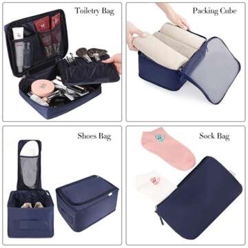 BAGAIL 8 Set Packing Cubes for Easy Travel Organization