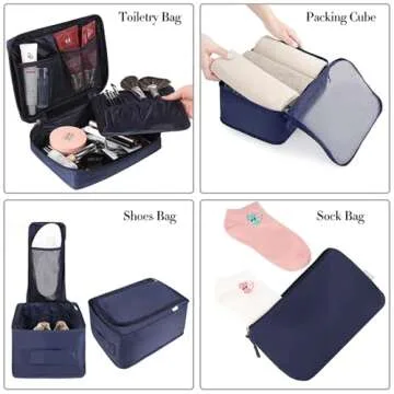 BAGAIL 8 Set Packing Cubes for Easy Travel Organization
