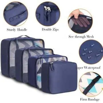 BAGAIL 8 Set Packing Cubes for Easy Travel Organization