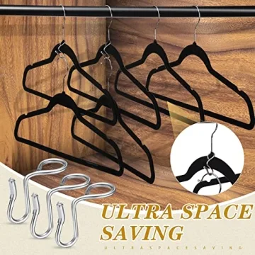 50 Durable Metal Hanger Connector Hooks for Cleared Closets