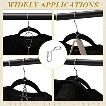 50 Durable Metal Hanger Connector Hooks for Cleared Closets