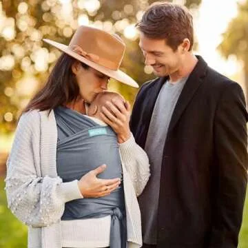 Moby Baby Wrap Carrier Classic for Newborns to Toddlers (8-33lbs), Infant Sling Carrier, Lightweight & Hands Free Design, Adjustable for All Body Types (Flint)