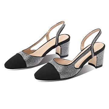 Diolyvion Rhinestone Slingback Pumps for Elegant Occasions