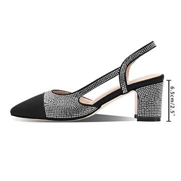 Diolyvion Rhinestone Slingback Pumps for Elegant Occasions