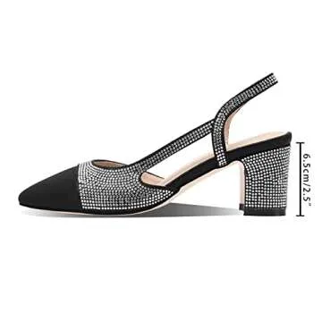 Diolyvion Rhinestone Slingback Pumps for Elegant Occasions