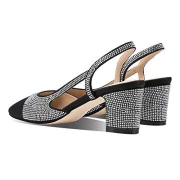 Diolyvion Rhinestone Slingback Pumps for Elegant Occasions