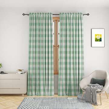 Curtains for Windows Buffalo Check Drapes Plaid Gingham Pattern Rod Pocket Cotton Curtain Panels 80 ...
