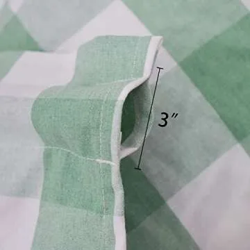 Curtains for Windows Buffalo Check Drapes Plaid Gingham Pattern Rod Pocket Cotton Curtain Panels 80 inch Length Farmhouse Kitchen Curtains 2 Panels Living Room Bedroom Basement Green White 52"x80"