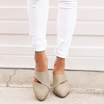 Syktkmx Women's Comfortable Chunky Heeled Mules Shoes