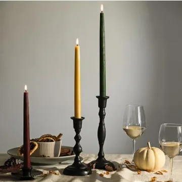 Elegant Bluecorn Beeswax Taper Candles - Unscented Natural Light