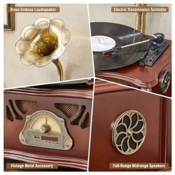 Bluetooth Vintage Gramophone - Retro Record Player