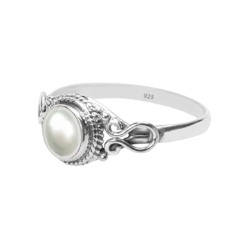 Stunning Handmade Pearl Stone Ring in Sterling Silver
