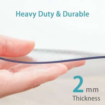 FURKIT Refrigerator Mat, Clear Anti-Slip PVC Floor Protector, 2mm Thickness Scratch-Resistant Floor Mat (24"x 36")