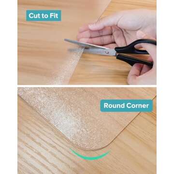 FURKIT Refrigerator Mat, Clear Anti-Slip PVC Floor Protector, 2mm Thickness Scratch-Resistant Floor Mat (24"x 36")