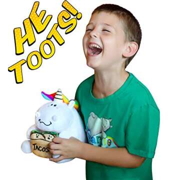 SPARKLE TOOTS - The Original Tooting Unicorn Plush - Special Deluxe Edition Box Set - Unique Gag Gift, Funny for All Ages