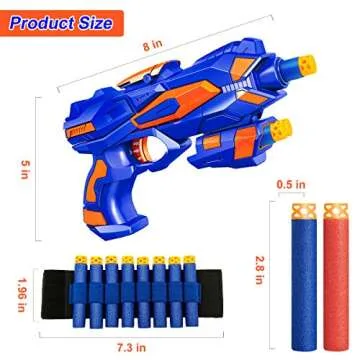 2 Pack Blaster Guns Boys Toy-with 60 Soft Foam Darts Bullets& 2 Wrist Bands- Valentine Gifts Hand Gun Toys Party Supplies for 3,4,5,6,7,8,9 Years Kids