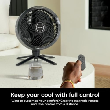 Shark FlexBreeze Pedestal & Tabletop, Indoor & Outdoor, Portable, Oscillating Fan with Remote, Quiet, Powerful, Corded & Cordless with InstaCool Misting Attachment, Dark Grey (Renewed)