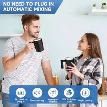 Rechargeable Self Stirring Mug for Effortless Drinks