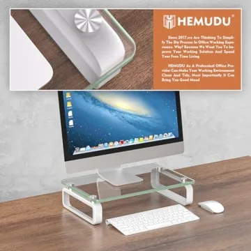 Elevate Workspace with Hemudu Clear Monitor Stand Riser