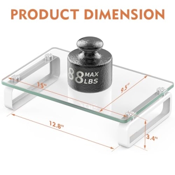 Elevate Workspace with Hemudu Clear Monitor Stand Riser