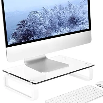 Elevate Workspace with Hemudu Clear Monitor Stand Riser
