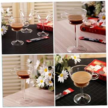 SHOWERORO Goblet with Handle Margarita Glasses Glasses Glass Goblets Cool Glass Cups Beverage Cup Glass Wine Goblet Cup Glasses Wine Goblets Decorate