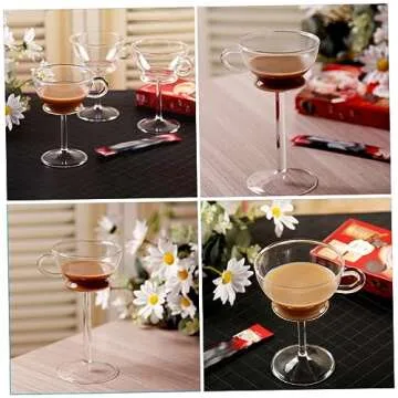 SHOWERORO Goblet with Handle Margarita Glasses Glasses Glass Goblets Cool Glass Cups Beverage Cup Glass Wine Goblet Cup Glasses Wine Goblets Decorate