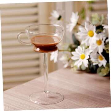 SHOWERORO Goblet with Handle Margarita Glasses Glasses Glass Goblets Cool Glass Cups Beverage Cup Glass Wine Goblet Cup Glasses Wine Goblets Decorate