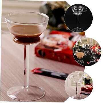 SHOWERORO Goblet with Handle Margarita Glasses Glasses Glass Goblets Cool Glass Cups Beverage Cup Glass Wine Goblet Cup Glasses Wine Goblets Decorate