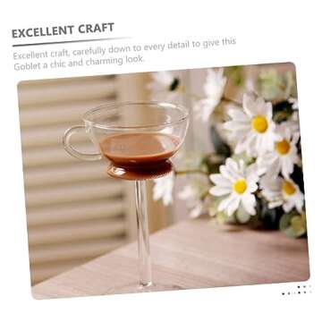 SHOWERORO Goblet with Handle Margarita Glasses Glasses Glass Goblets Cool Glass Cups Beverage Cup Glass Wine Goblet Cup Glasses Wine Goblets Decorate